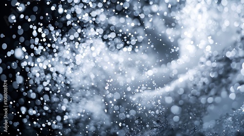 A mesmerizing display of shimmering particles resembling light reflections or falling snowflakes in a dark background.