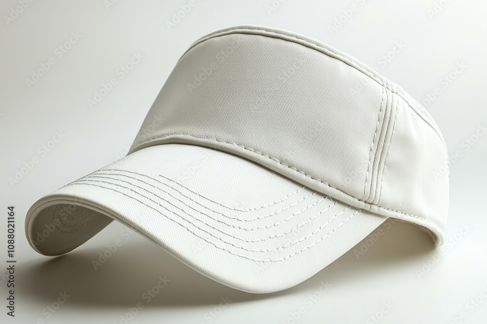 Minimalist White Visor Hat on White Background Perfect for Sports, Outdoor Activities, Summer Fashion, and Casual Wear Featuring Clean Lines and Simple Design Minimalist White Visor Hat on White Background Perfect for Sports, Outdoor Activities, Summer Fashion, and Casual Wear Featuring Clean Lines and Simple Design
