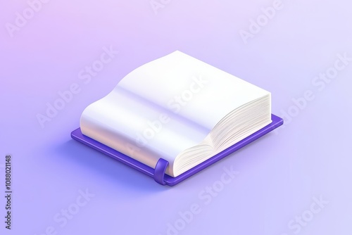 A book, 3D Rendering, isometric, icon isolated on soft background