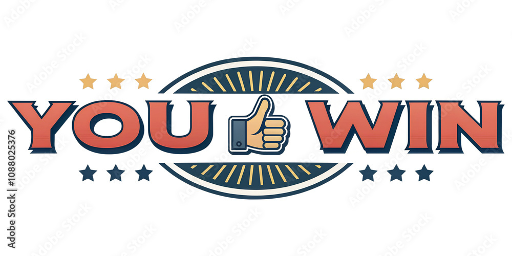Naklejka premium You win logo isolated transparent background