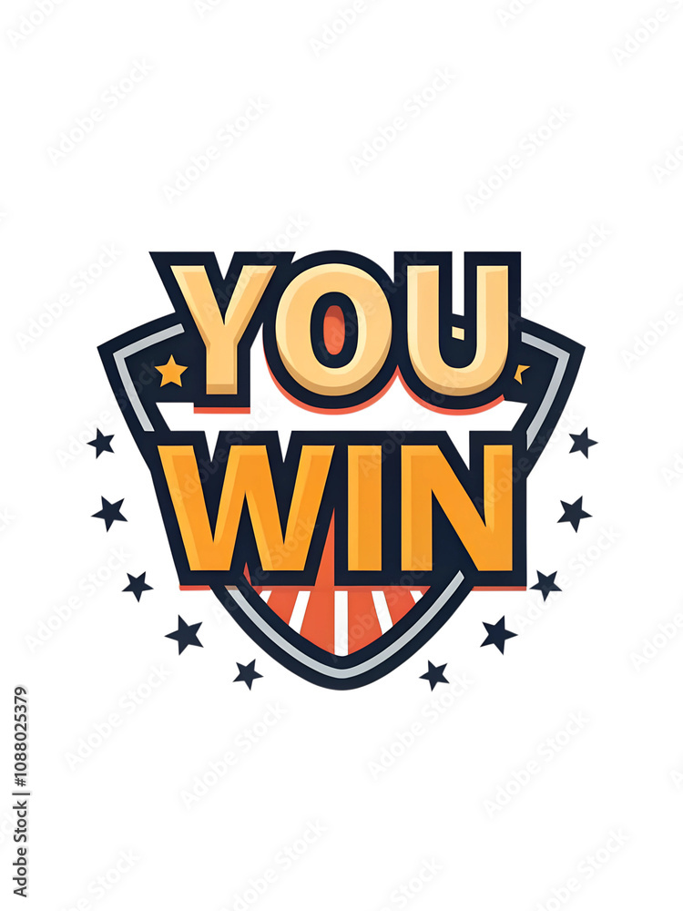 Obraz premium You win logo isolated transparent background