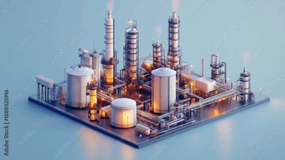 Obraz premium 3d model of oil industry