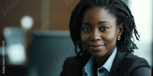 Professional African American Woman in Business Attire