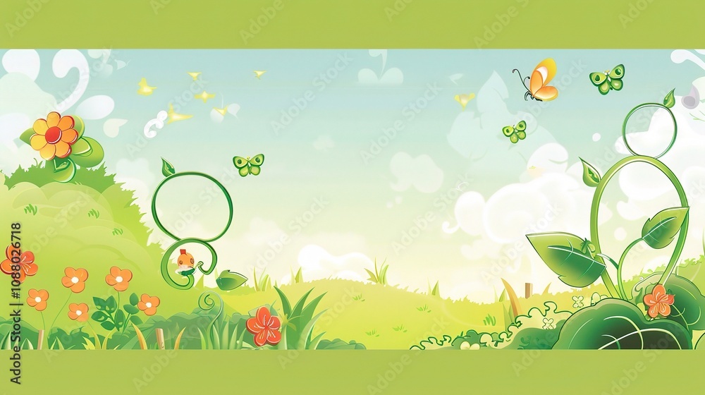 Fresh Cartoon Border Background - A Delightful Frame for Imaginative Scenes. The Colorful and Playful Cartoon Border, with Its Cheerful Design, Adding a Touch of Whimsy to the Background Fresh Cartoon Border Background - A Delightful Frame for Imaginative Scenes. The Colorful and Playful Cartoon Border, with Its Cheerful Design, Adding a Touch of Whimsy to the Background