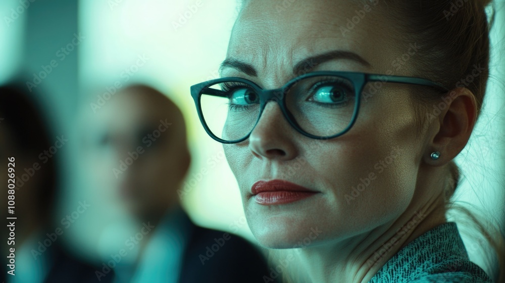 Business Woman with Contemplative Expression
