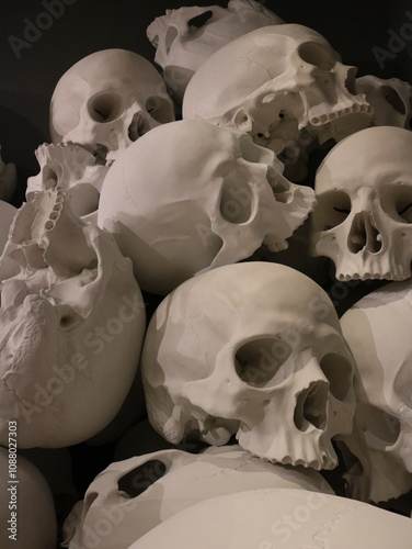 Pile of skulls with black background
