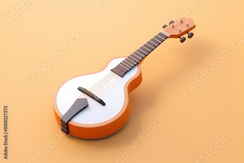 A mandolin, 3D Rendering, isometric, icon isolated on soft background photo