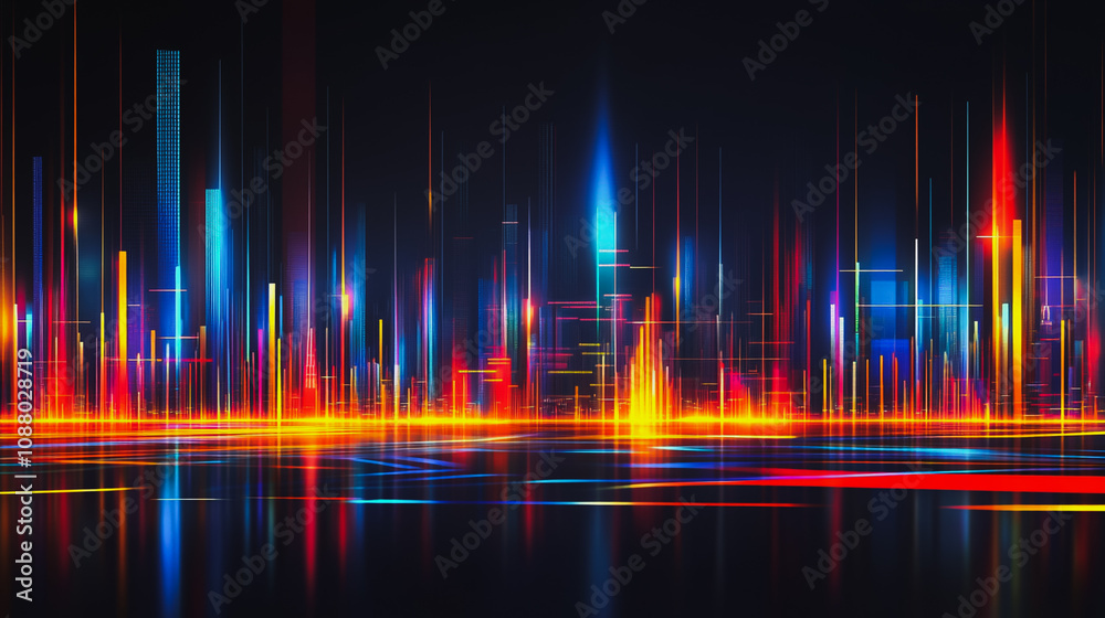 Abstract black background with Colorful charts and graphs with statistics to innovative analyze business potential and forecast future development of companies growth. Abstract black background with Colorful charts and graphs with statistics to innovative analyze business potential and forecast future development of companies growth.