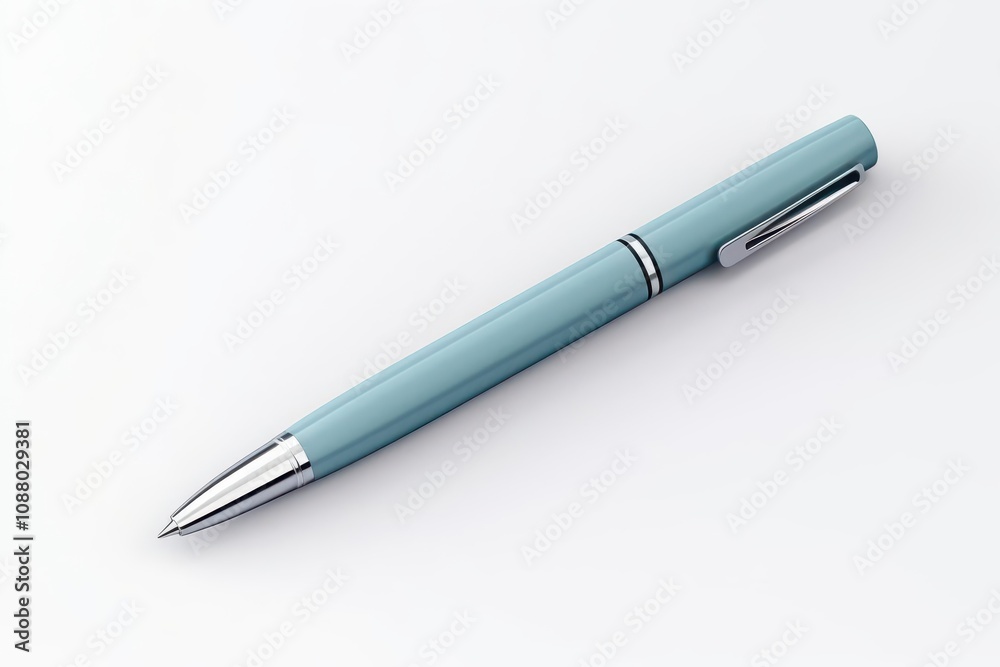 A pen, 3D Rendering, isometric, icon isolated on soft background A pen, 3D Rendering, isometric, icon isolated on soft background