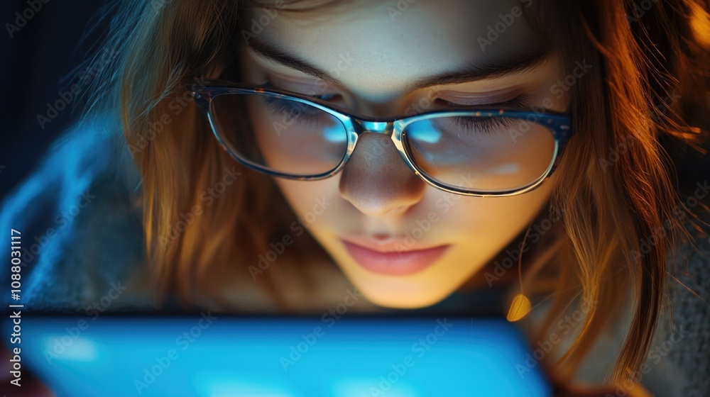 Contemplative Woman with Glasses Contemplative Woman with Glasses
