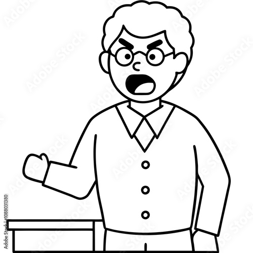 angry teacher scolding in classroom