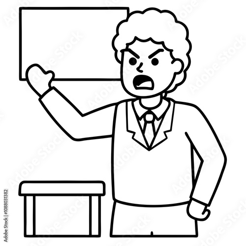 angry teacher scolding in classroom