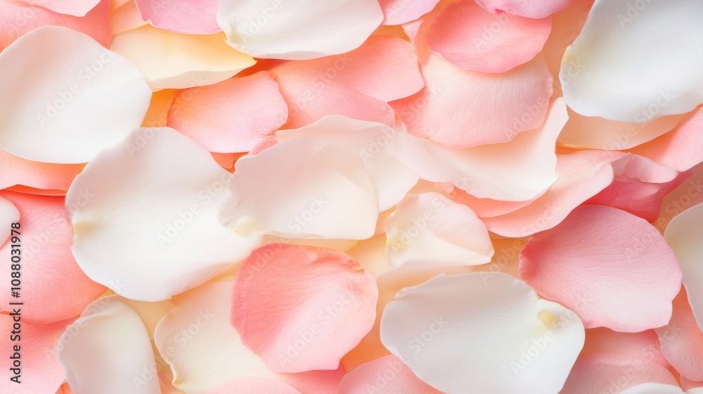 Fototapeta premium A gentle mix of soft pink and white rose petals brings elegance to celebrations, enhancing the beauty of any setting
