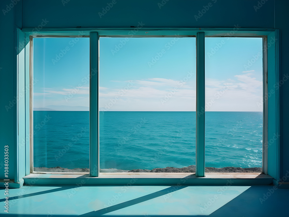 Ocean View Through Glass Windows Ocean View Through Glass Windows