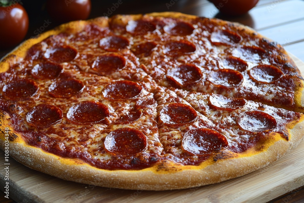 Delicious Pizza on Table Close Up Delicious Pizza on Table Close Up