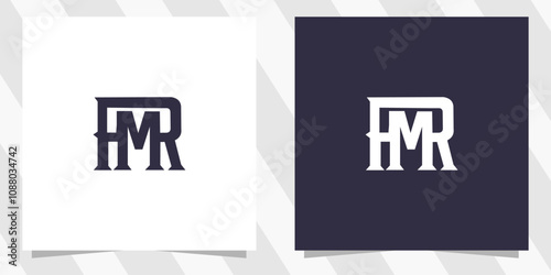 letter rm mr logo design vector