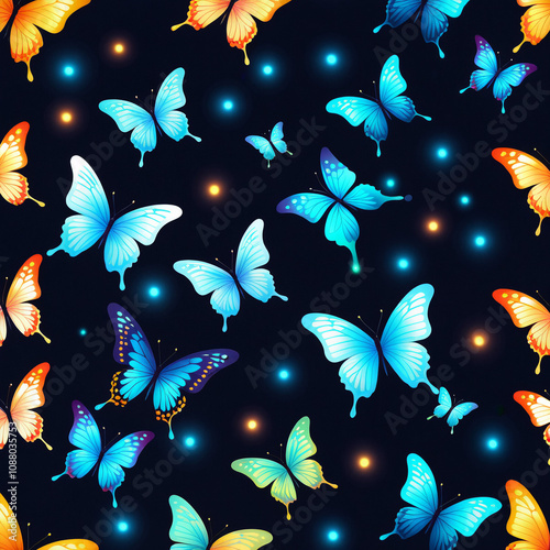 seamless background with butterflies