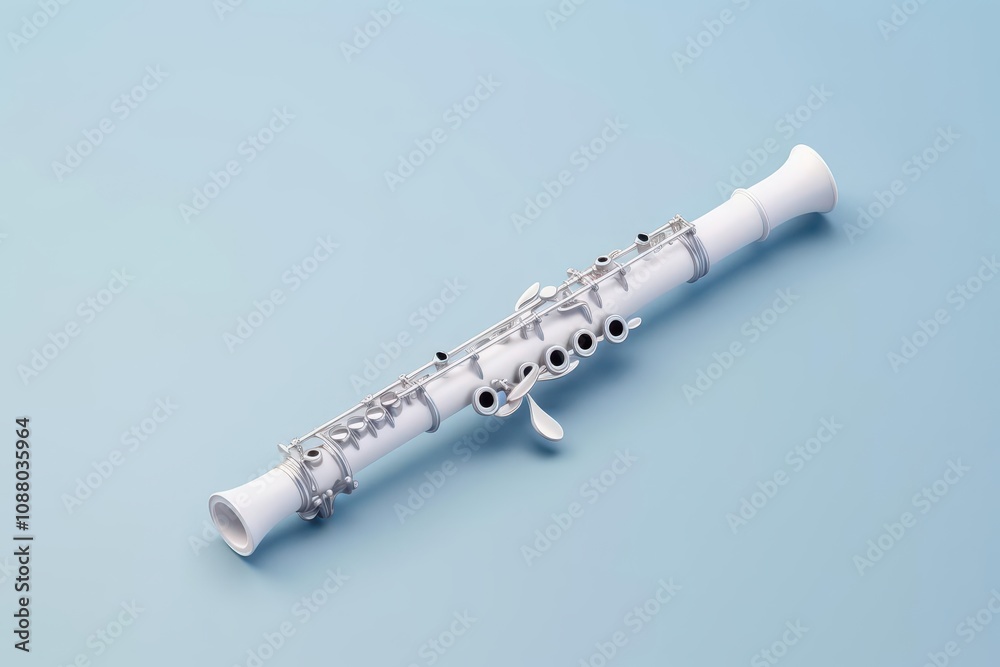 Fototapeta premium An oboe, 3D Rendering, isometric, icon isolated on soft background