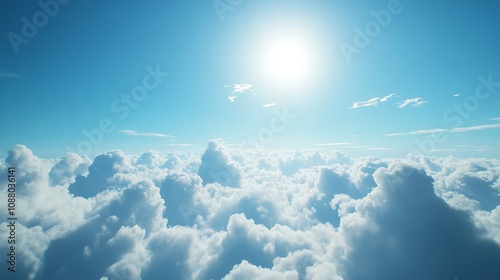  Clear Blue Sky with Wispy Clouds. photo