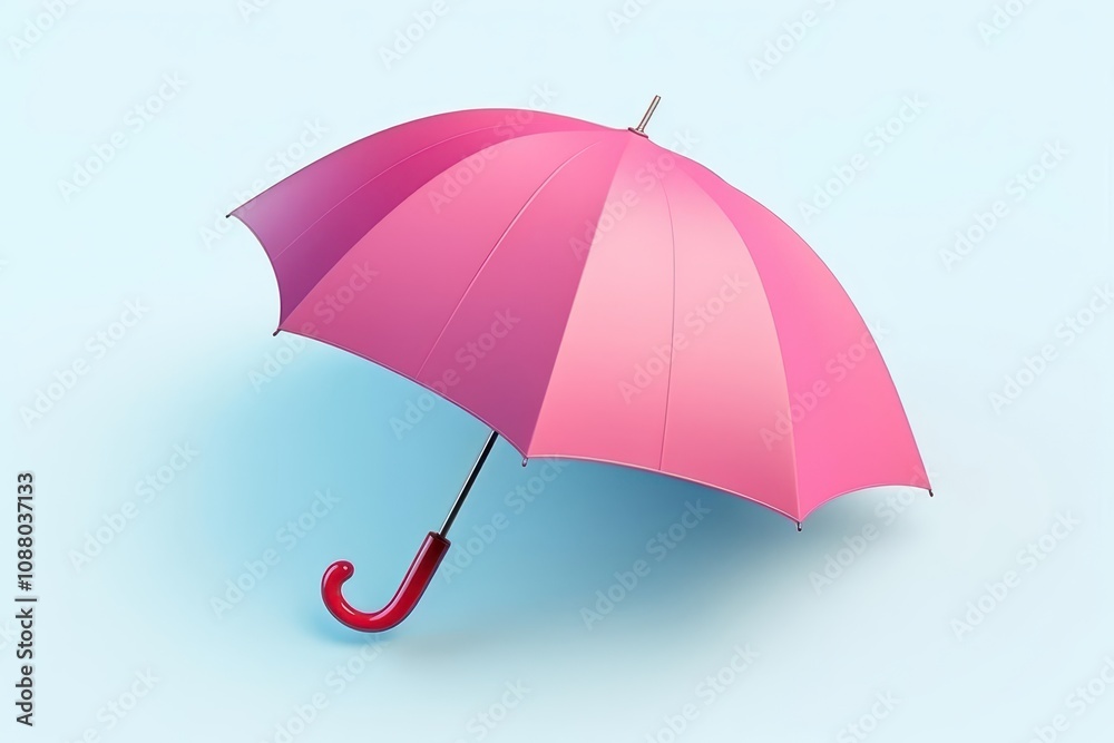 An umbrella, 3D Rendering, isometric, icon isolated on soft background An umbrella, 3D Rendering, isometric, icon isolated on soft background
