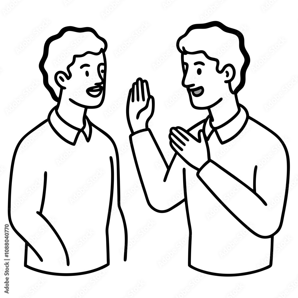 deaf and mute men use sign language to communicate