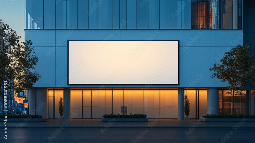 A prominent billboard on a building's exterior, displaying eye-catching advertisements for all to see. A prominent billboard on a building's exterior, displaying eye-catching advertisements for all to see.