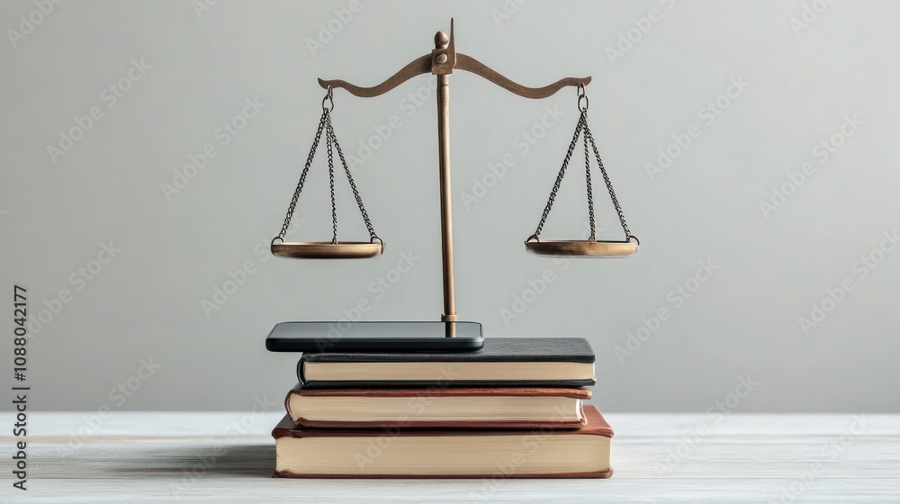 Scales of Justice on a Stack of Books Scales of Justice on a Stack of Books