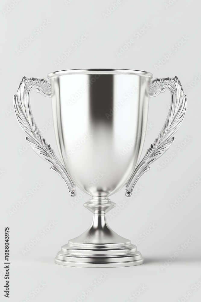 Polished Silver Trophy on White Background Polished Silver Trophy on White Background