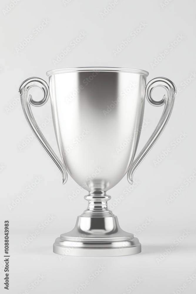Polished Silver Trophy on White Background Polished Silver Trophy on White Background