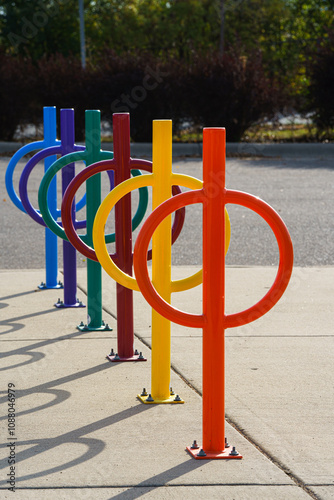 Rainbow bike rack