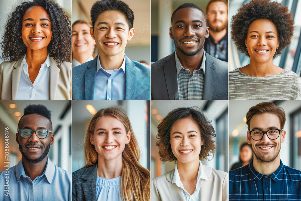 Smiling diverse business people group headshots portraits horizontal banner collage. Multiracial professional executives faces montage, human resource concept, multiethnic team people look at camera Smiling diverse business people group headshots portraits horizontal banner collage. Multiracial professional executives faces montage, human resource concept, multiethnic team people look at camera