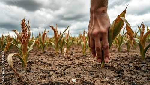 hand holding corn
