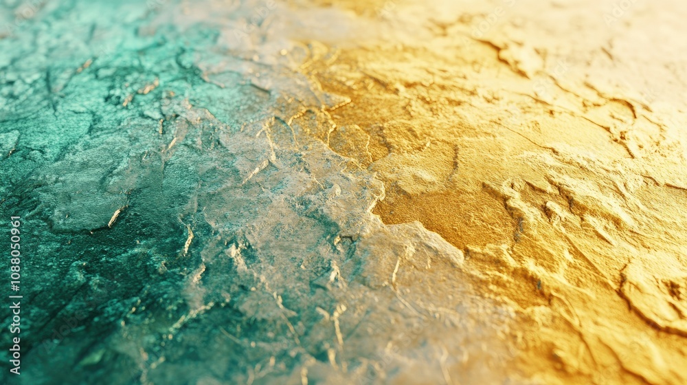 Abstract teal and gold textured background. Abstract teal and gold textured background.