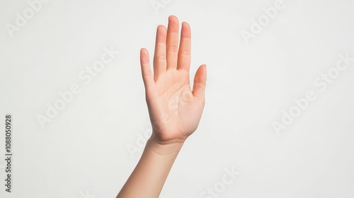 A person giving a high-five, celebrating success, isolated on a white background