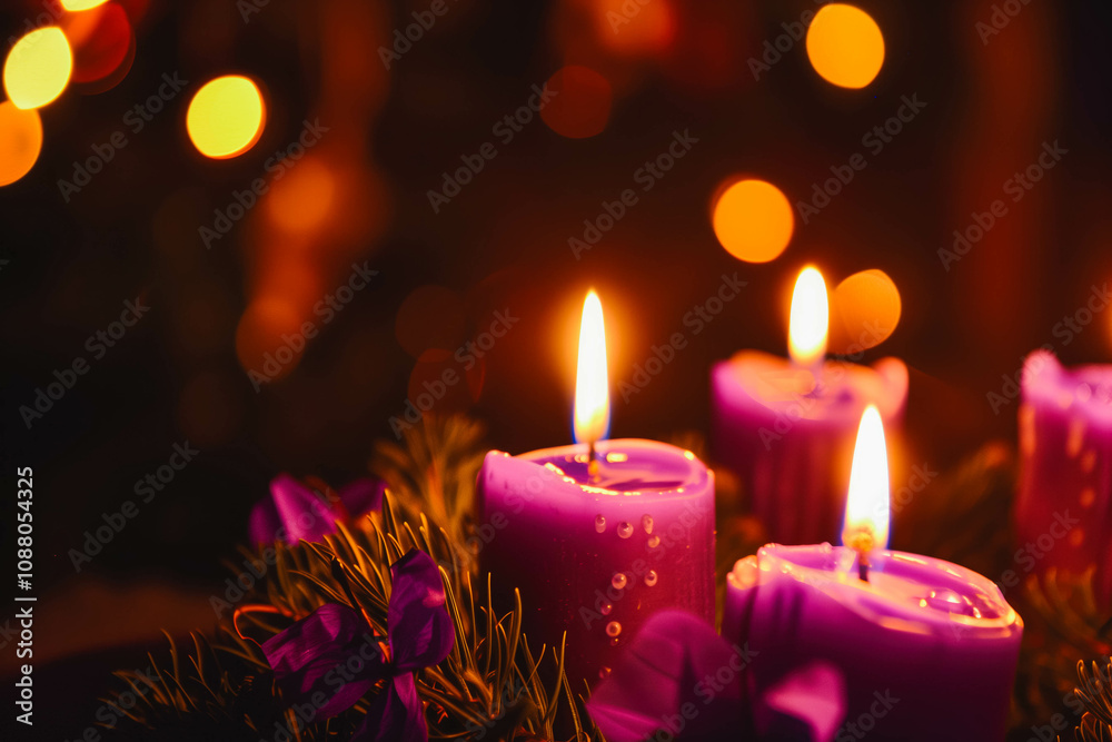 The candles on the Advent wreath are lit every Sunday according to tradition The candles on the Advent wreath are lit every Sunday according to tradition
