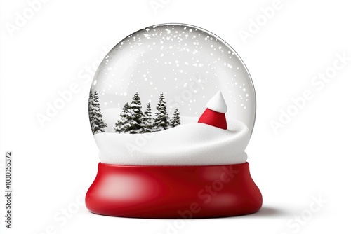 Festive Christmas Snow Globe with Santa Hat and Winter Wonderland Scene