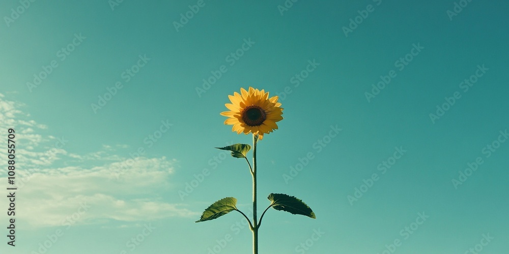 Fototapeta premium sunflower and blue sky