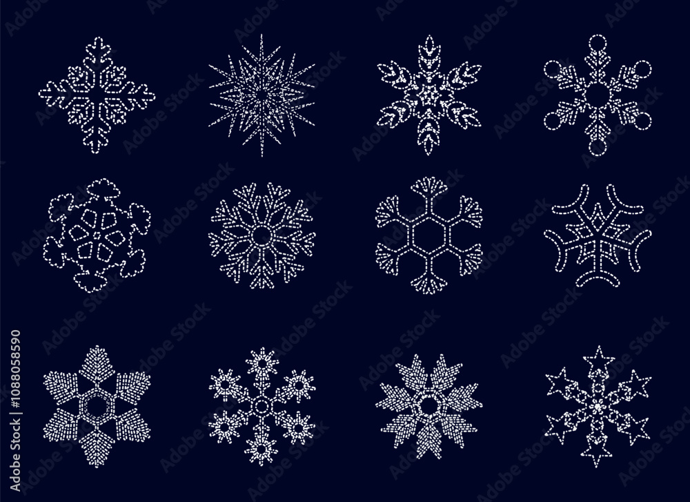 collection of Minimalist Snowflakes Set collection of Minimalist Snowflakes Set