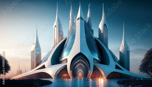 Futuristic Architectural Marvel: Abstract Castle of Tomorrow