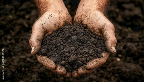 Wallpaper Mural A closeup of a farmer s hands holding healthy soil, Soil Health, Earthy and nutritious Torontodigital.ca