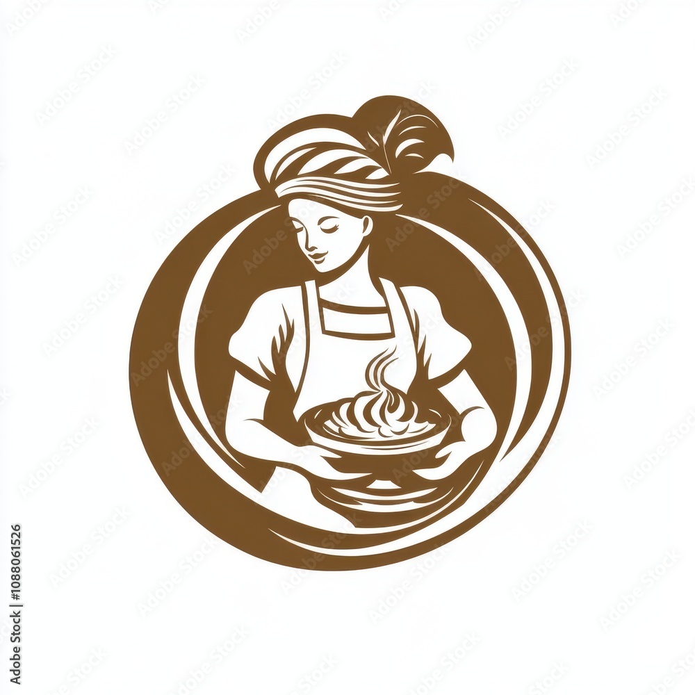 Female chef of Asian descent holding a bowl of delicious food, embodying culinary artistry and tradition. Female chef of Asian descent holding a bowl of delicious food, embodying culinary artistry and tradition.