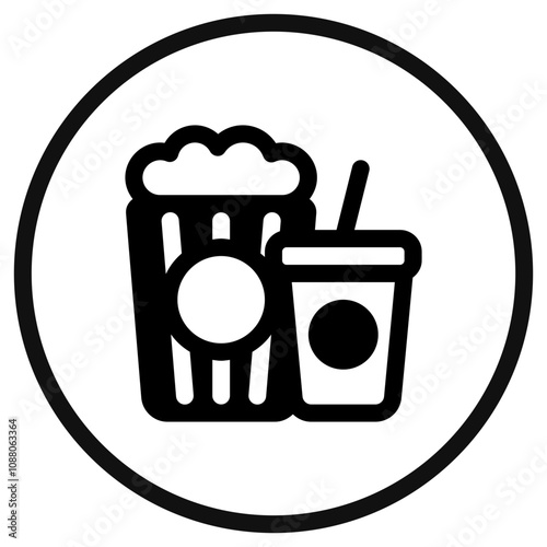 Editable popcorn, soda, snack, drink food, beverage vector icon. Movie, cinema, entertainment. Part of a big icon set family. Perfect for web and app interfaces, presentations, infographics, etc