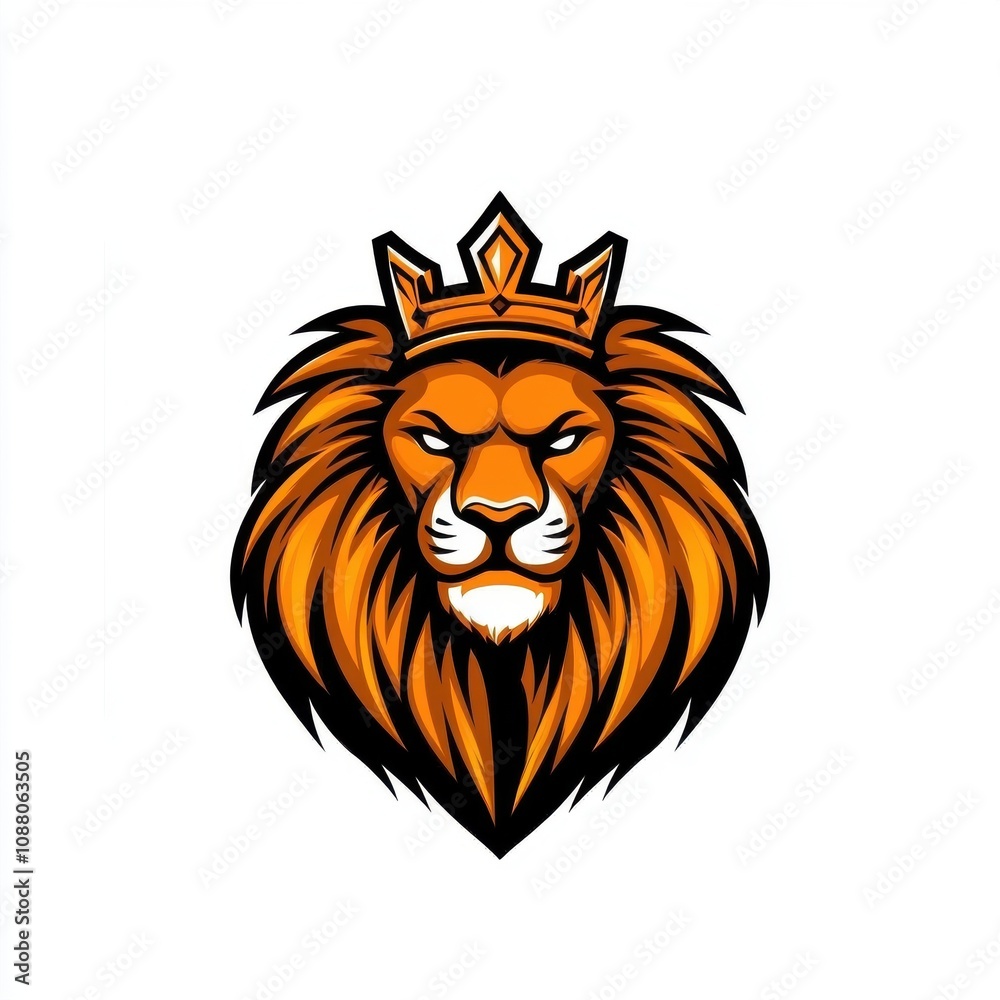 A regal lion with a golden mane and a crown, symbolizing strength and royalty. A regal lion with a golden mane and a crown, symbolizing strength and royalty.