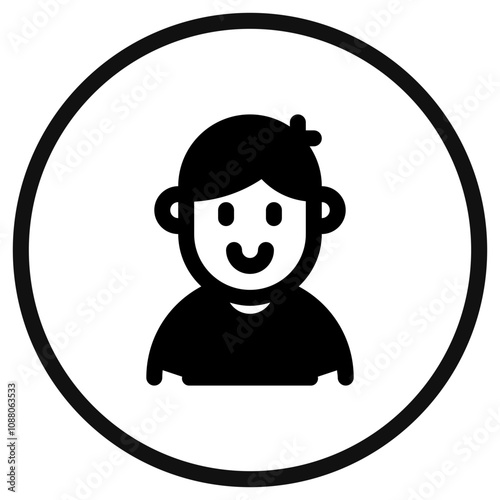 Editable person boy wearing t-shirt avatar vector icon. User, profile, identity, persona. Part of a big icon set family. Perfect for web and app interfaces, presentations, infographics, etc