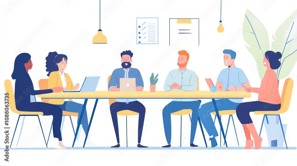 Teamwork meeting illustration