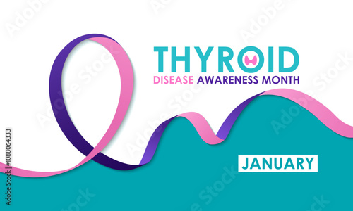 Vector graphic of Thyroid awareness month is every year in January. Design for Banner, cards, prints, social media, poster, flyer and background design template. Vector illustration. Eps 10.