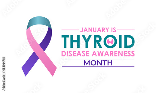 Vector graphic of Thyroid awareness month is every year in January. Design for Banner, cards, prints, social media, poster, flyer and background design template. Vector illustration. Eps 10.