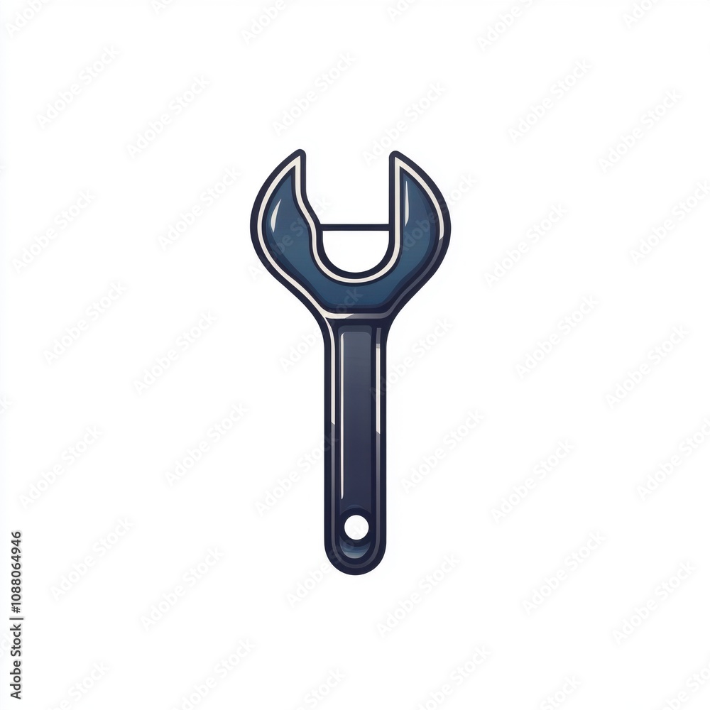 A sleek, modern illustration of a wrench, symbolizing tools and mechanical work. A sleek, modern illustration of a wrench, symbolizing tools and mechanical work.