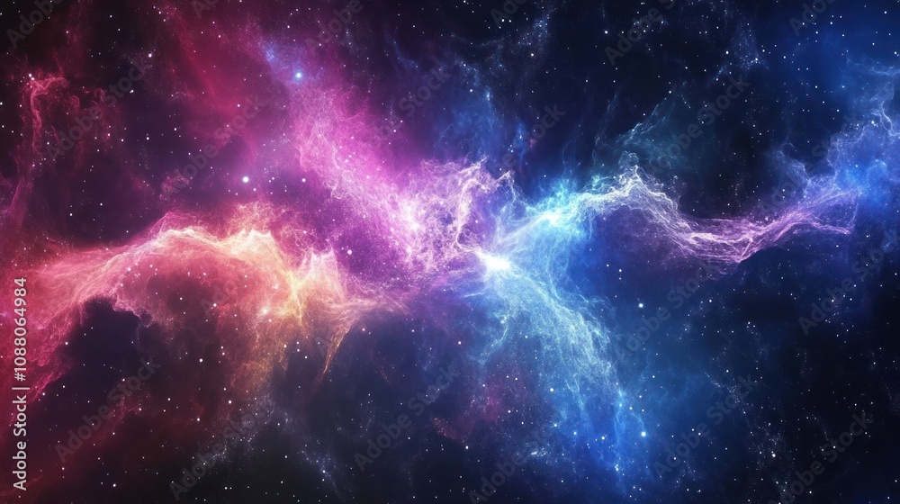 Cosmic Nebula: A Celestial Tapestry of Pink and Blue Cosmic Nebula: A Celestial Tapestry of Pink and Blue