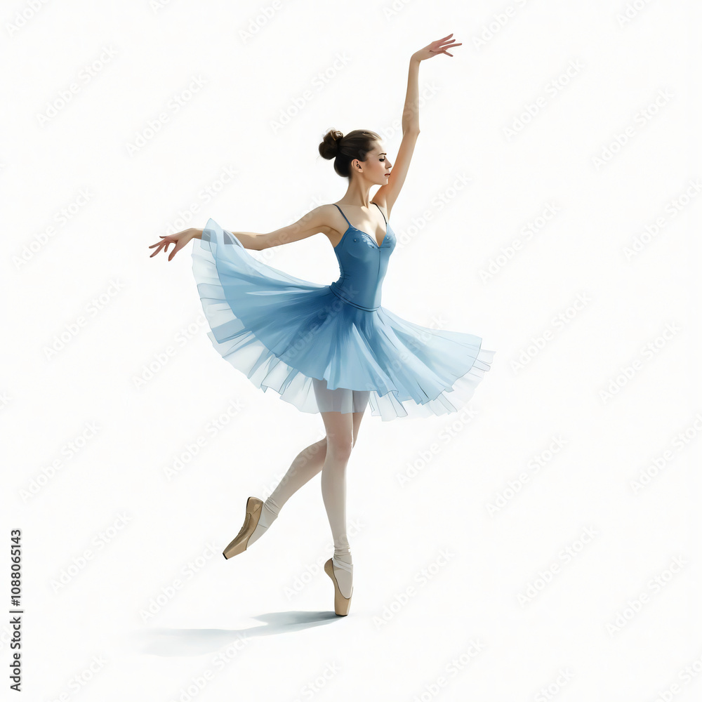 Elegance Personified: A Watercolor Ballerina in Motion Elegance Personified: A Watercolor Ballerina in Motion